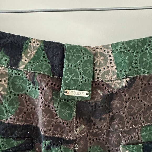 Guess Camo Crochet Cargo High Rise Joggers Pants Womens Size 30 NWOT RARE Boho - Picture 12 of 16